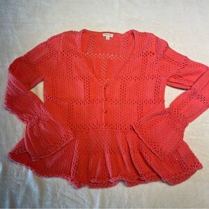 Pilcro Coral Knit Cardigan